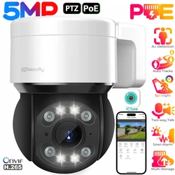 5MP PoE IP PTZ Camera Outdoor Color Night Wifi Camera Two Way Audio Speed Dome Camera AI Human Detect CCTV Surveillance Cameras