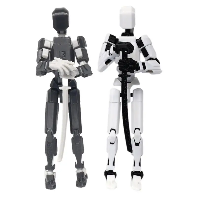 3D Printed Mannequin Toys Movie Character Lucky Model Robot DIY Multi Joint Movable Action Figures Toys for Kids Children Boys