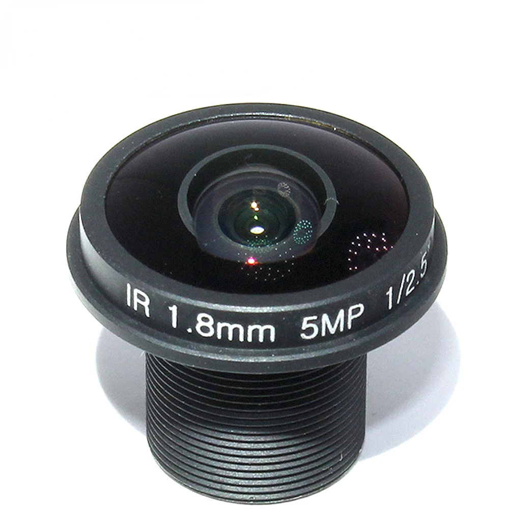 가장자리 CCTV 렌즈가 있는 어안 파노라마 렌즈, HD IP 카메라용, 5MP, 1.8mm, M12, 180 도 광각, F2.0, 1/2 인치 