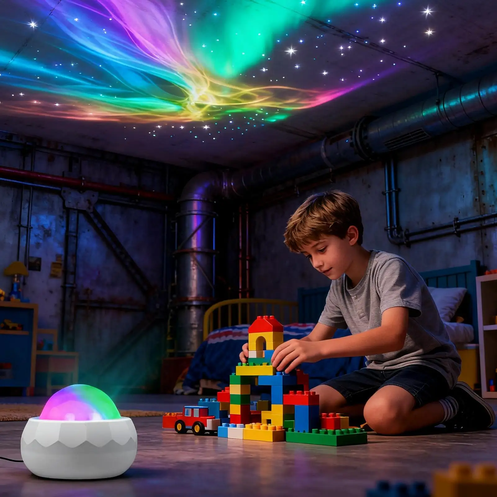 Galaxy Light Projector Portable Lighting Lamp Galaxy Star Projector for Home Nursery Desk Indoor Outdoor Party Meditation Family