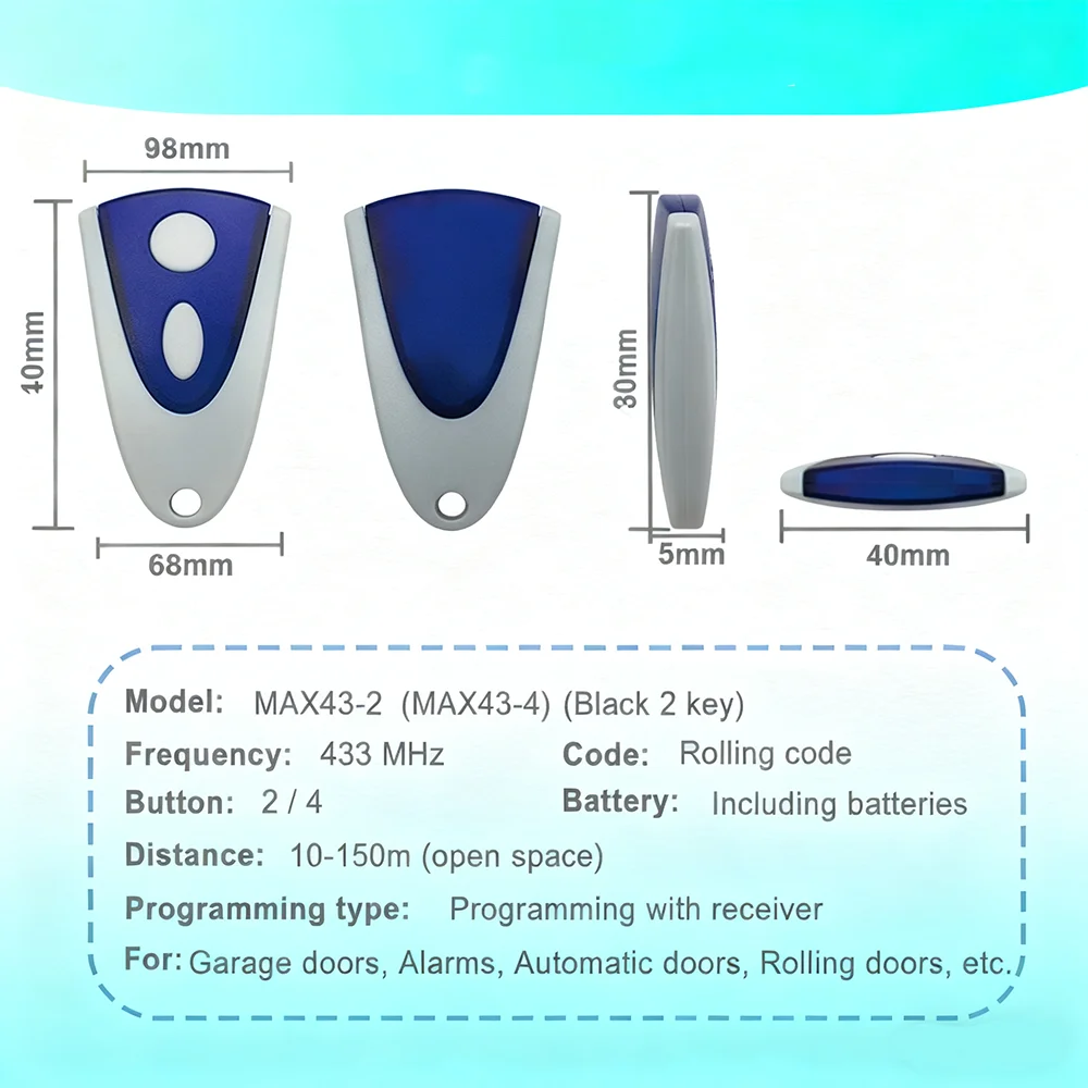 ل NOVOTRON 502 MAX43-2 NOVOFERM 504 MAX43-4 512 مزيج 43-2 باب المرآب التحكم عن بعد ل MTR43-2 MCHS43-2 MNHS433-02 MNHS433-04 #2