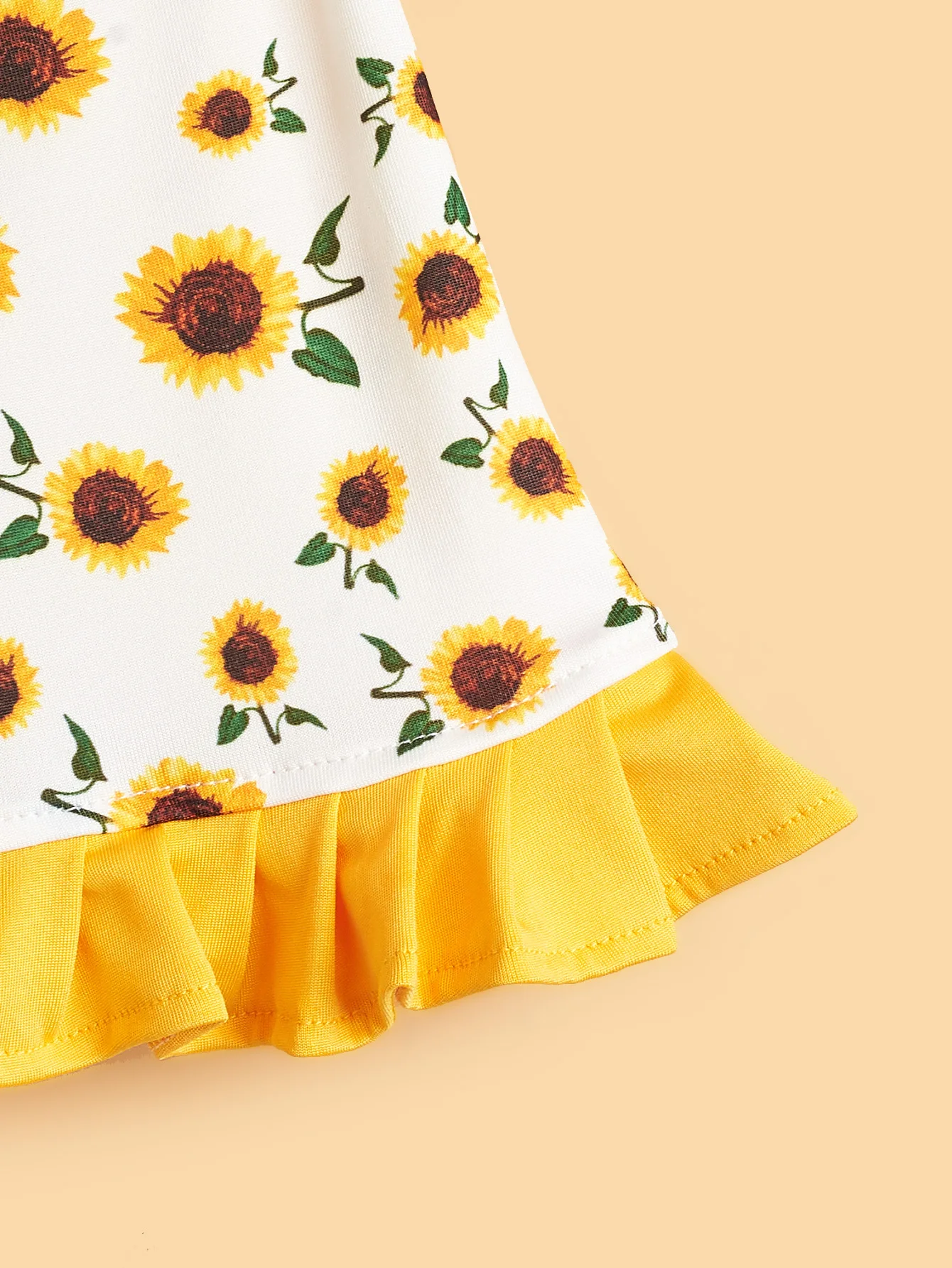 Dog Dress Sunflower Printed Girl Dog Sleeveless Ruffle Clothes Pet Apparel Doggie Cat Clothing Puppy Dresses Doggy Costume