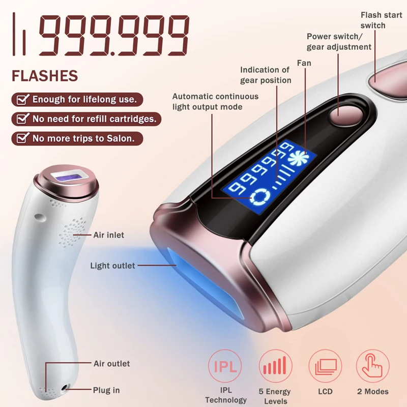 999999 Flashes IPL Laser Epilator for Women Home Use Devices Hair Removal Painless Electric Epilator Bikini Dropshipping