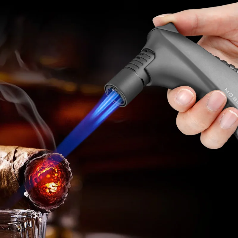 Picture 3: JOBON Three Blue Flame Torch Lighter Bottom Cigar Cutter Design 360° Inverted Use Cigar Lighter