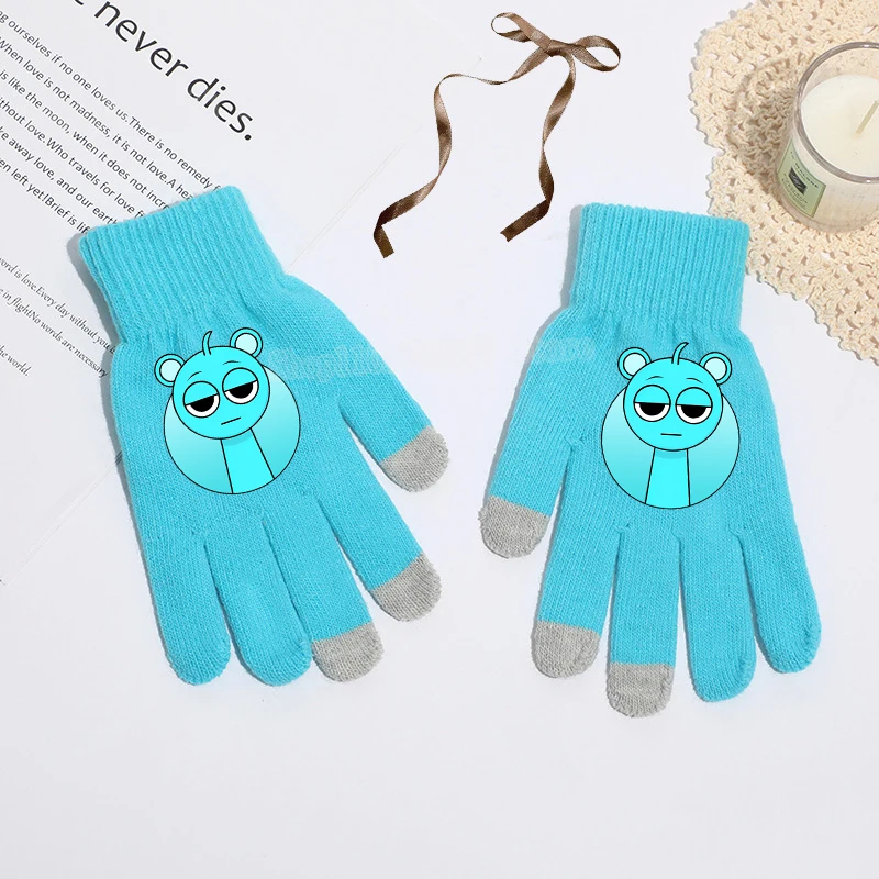 Game Sprunki Knitted Gloves with Touchable Screen for Warmth men Glove for Autumn Winter Windproof Yarn women Outdoor mitts