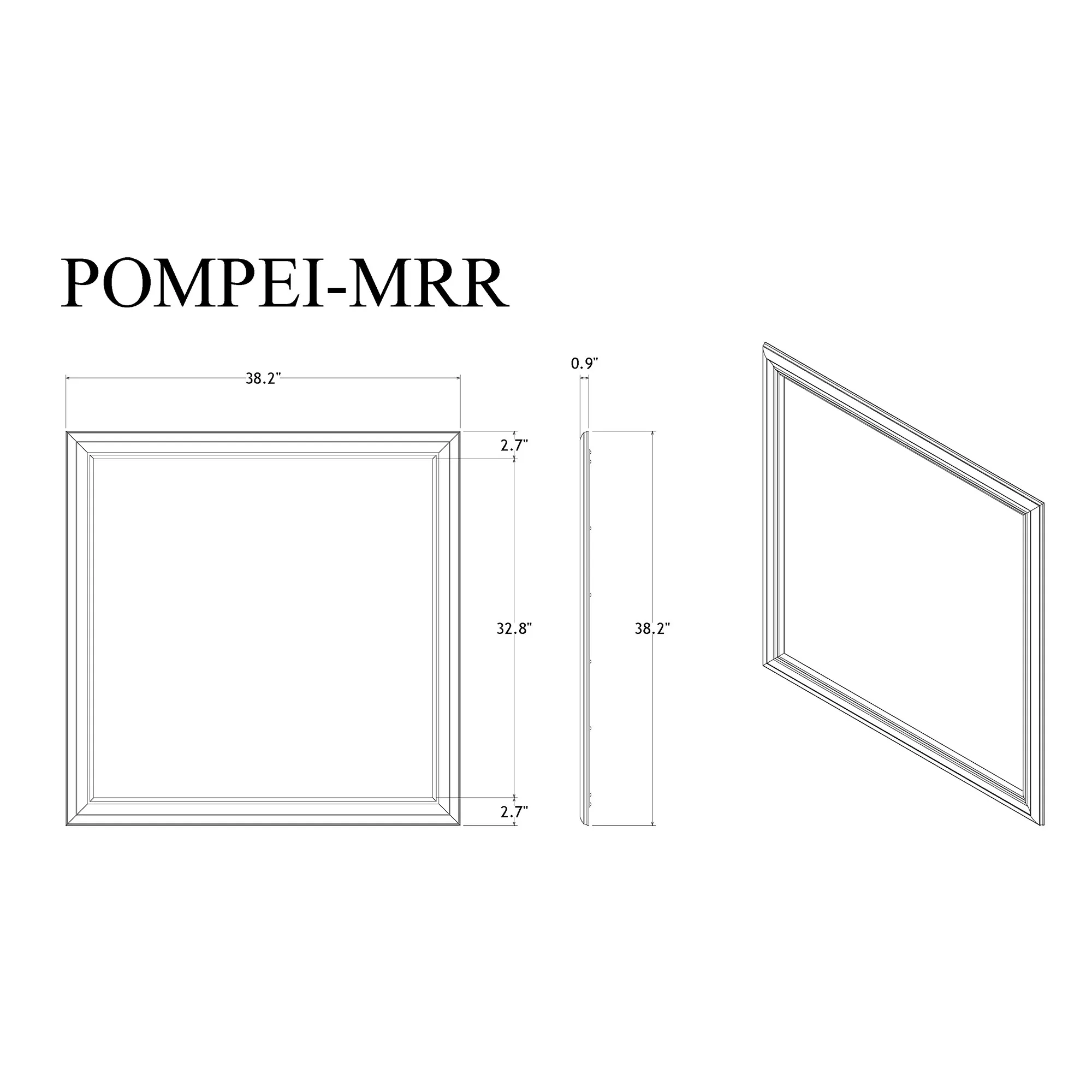 SHAKER METALLIC WHITE MIRROR