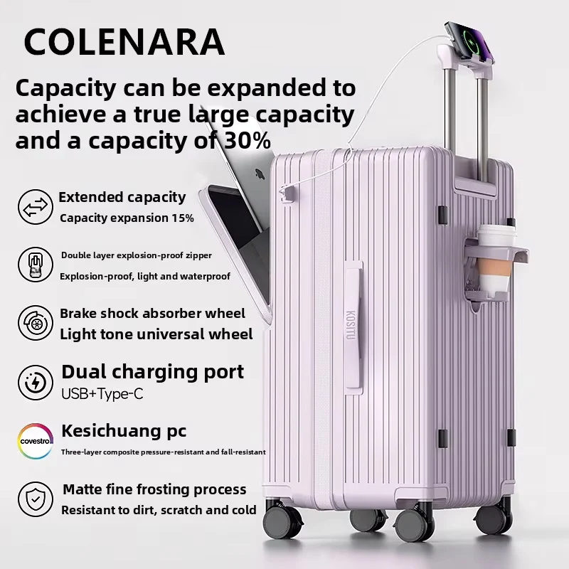 COLENARA Suitcase Large Capacity Trolley Case PC Boarding Box 20