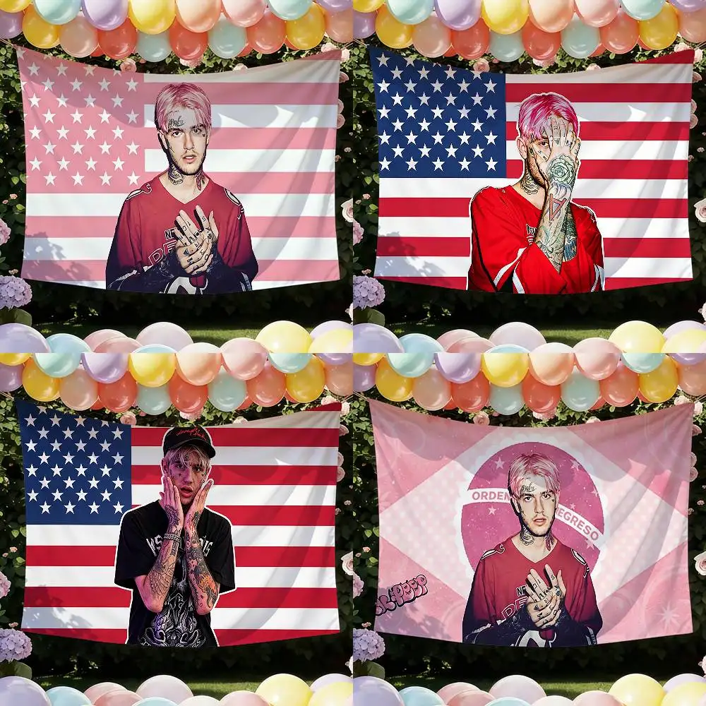 Rapper L-Lil P-Peep Funny Flags for Bedrooms Home Decor Items Outdoor Decors Garage Decoration Flaga
