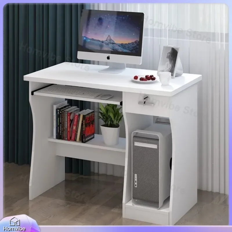 Small Computer Desk for Home Office Bedroom Simple Writing Table Student Study Desk Compact Workstation Modern Minimalist