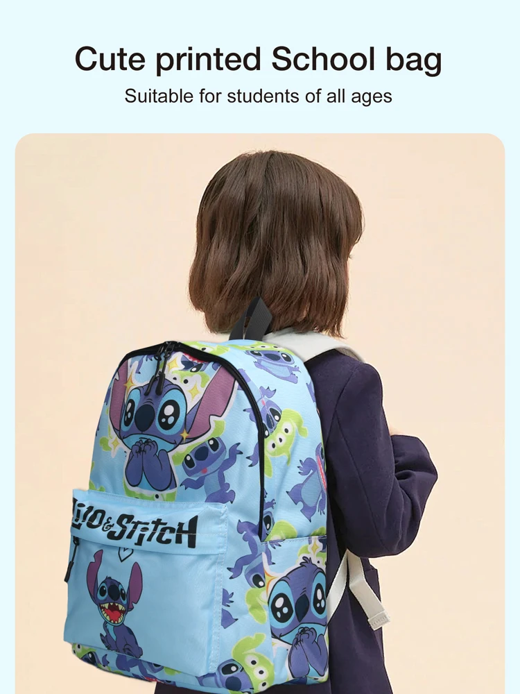 MINISO Disney Stitch Backpack for Girls Boys Teenager Children Rucksack Casual School Bags Travel Backpacks Kids Birthday Gift