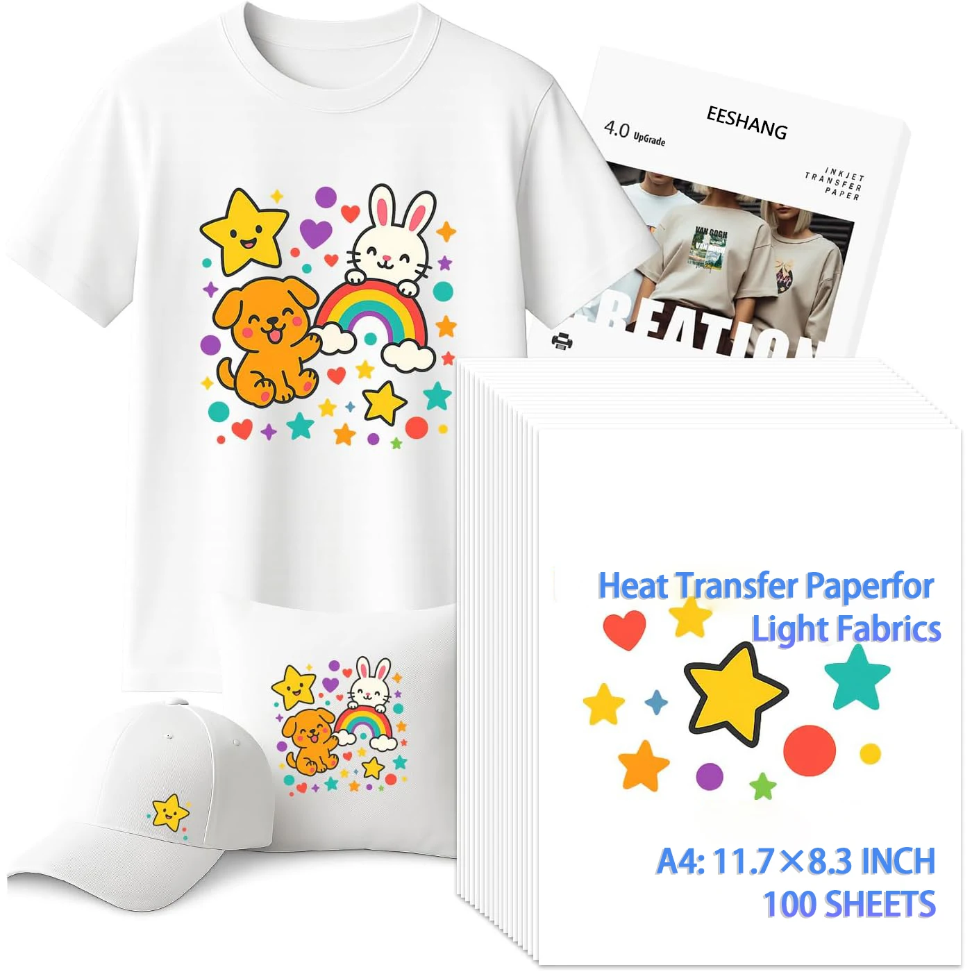 

Сублимационная бумага формата А4, 100 листов, на выбор, 105 г или 125 г для футболок и кружек, яркая постоянная передача, профессиональные результаты