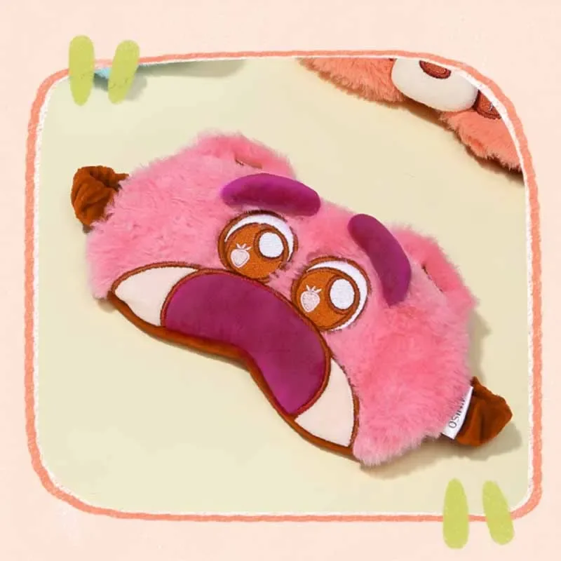 MINISO Disney Anime Lotso Alien Stitch Mickey Mouse Turning Red Cartoon Cute Plush Sleep Shading Eye Mask Portable Eyeshade