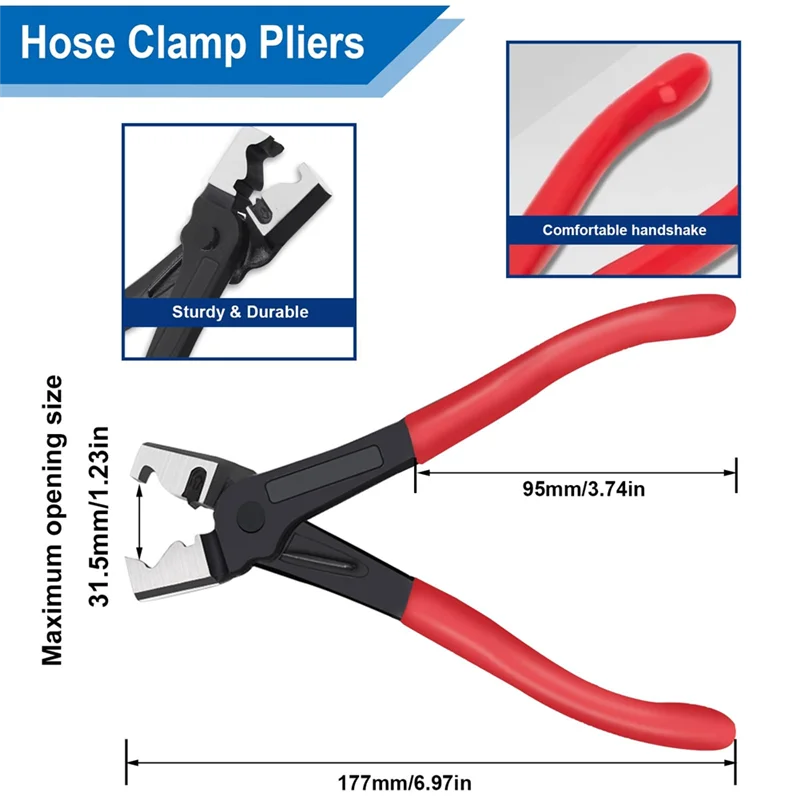 PORK-プレミアム 91 ピース スプリング バンド ホース クランプ コレクション プライヤー付き 効率的な空気および真空ホース管理用