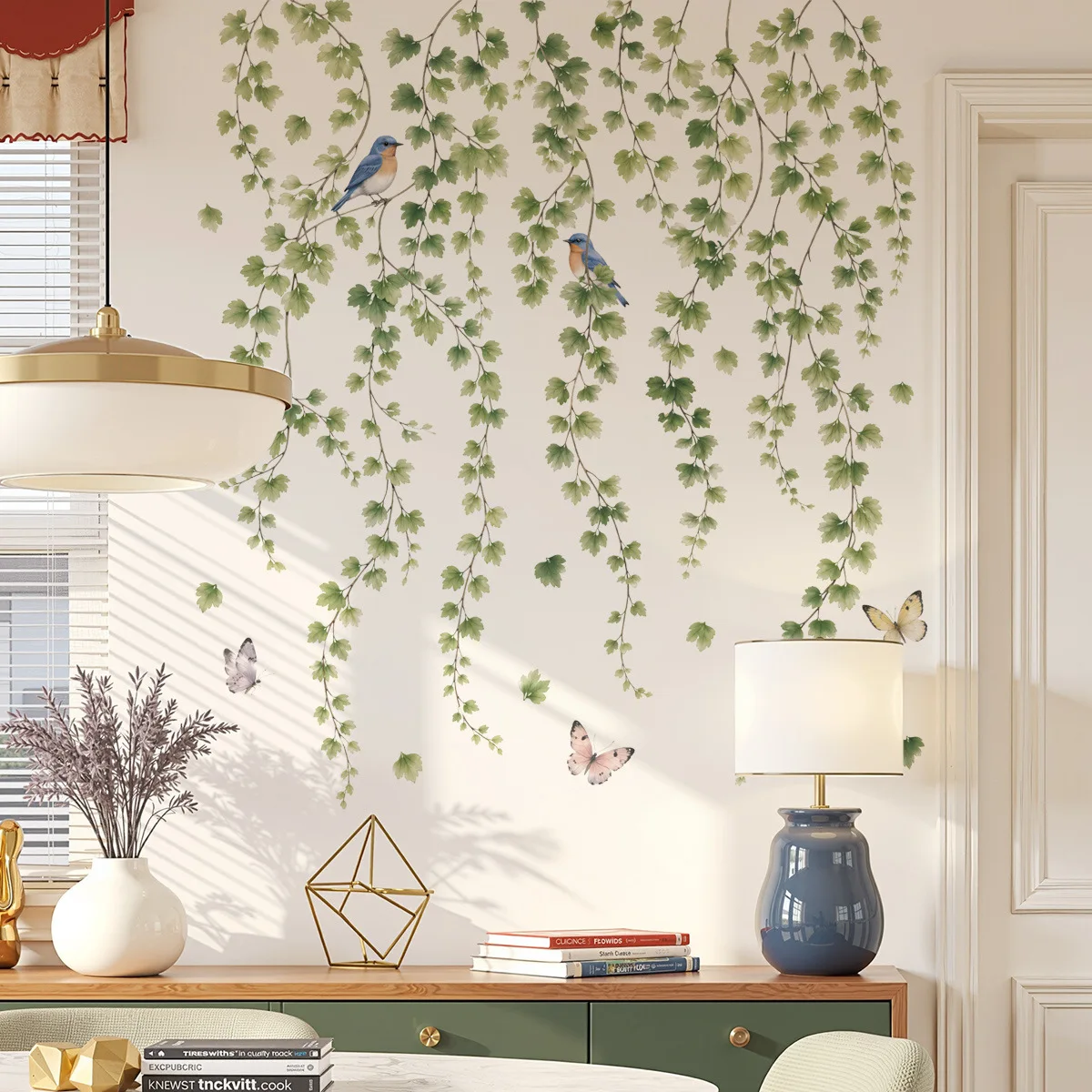 Petits autocollants muraux décoratifs en forme de feuilles vertes fraîches pour chambre à coucher, salon, dortoir, autocollants muraux décoratifs auto-adhésifs pour la décoration de la pièce