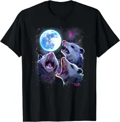 Tre opossum howling at the Moon divertente Pet Possum Shirt t-Shirt