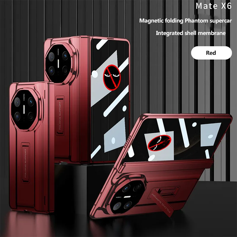 

Magnetic Folding Phantom Supercar Hinge Case For Huawei Mate X6 MATEX6 5G Shockproof Cover With Anti peeping Tempered Glass