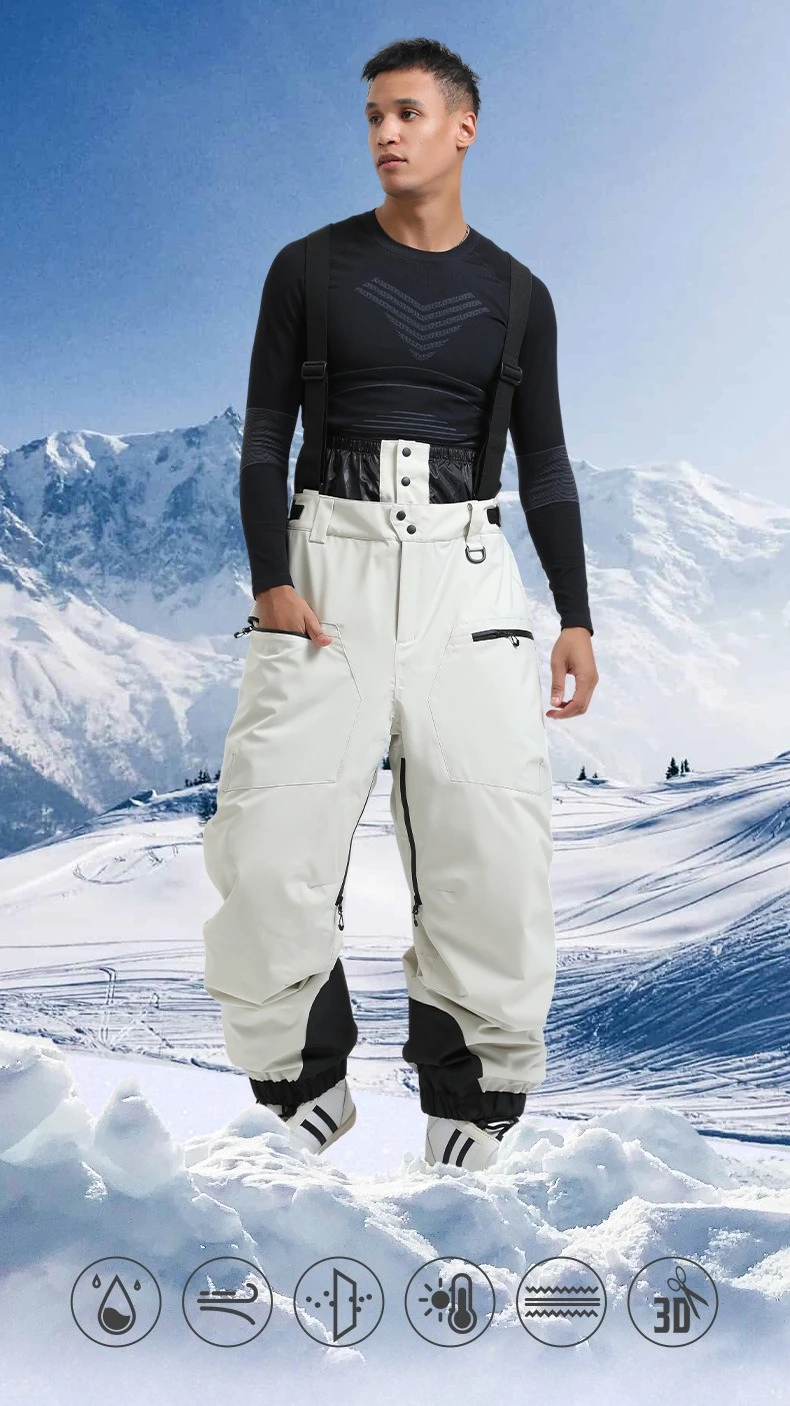 Neue Ski Hose Solide Schnee Frauen Winddicht Wasserdichte Schnee Hosen Warme Atmungsaktive Verdickte Winter Outdoor Snowboard Hosen – Detail 2