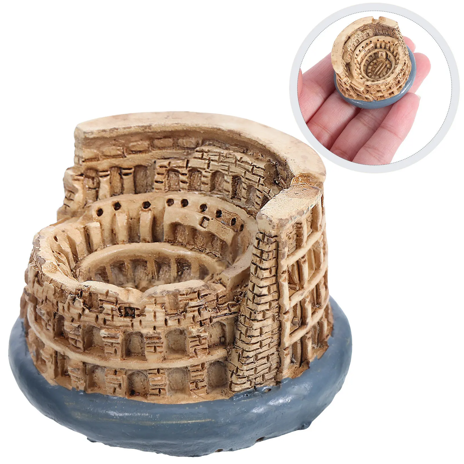Roman Colosseum Resin Small Ancient Architecture Statue Desktop Decor Aquarium Decoration Colosseum Statue Photo Props