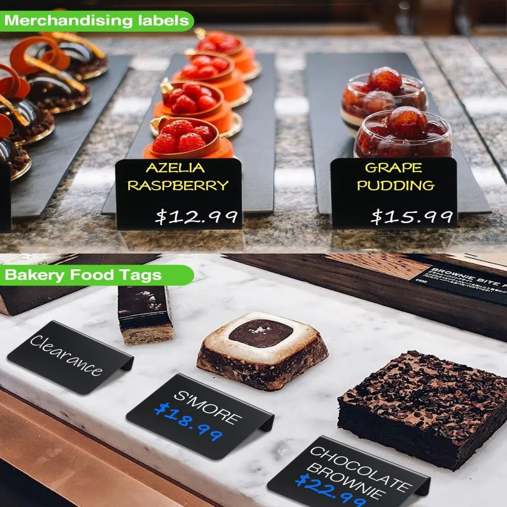 29- عبوة (20 قطعة من سبورة السبورة الصغيرة + 7 علامات + 2 قطعة قماش للتنظيف) مجموعة لافتات سبورة صغيرة، ملصقات سبورة لسطح الطاولة قابلة لإعادة الاستخدام