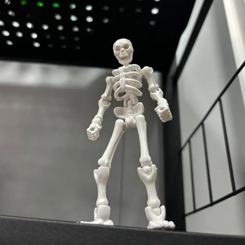Multi-Joint Movable Radish Skeleton Figure DIY Assembly Model Toy 3D Puzzle Building Kit  Funny Prank Style Ornament & Keychain