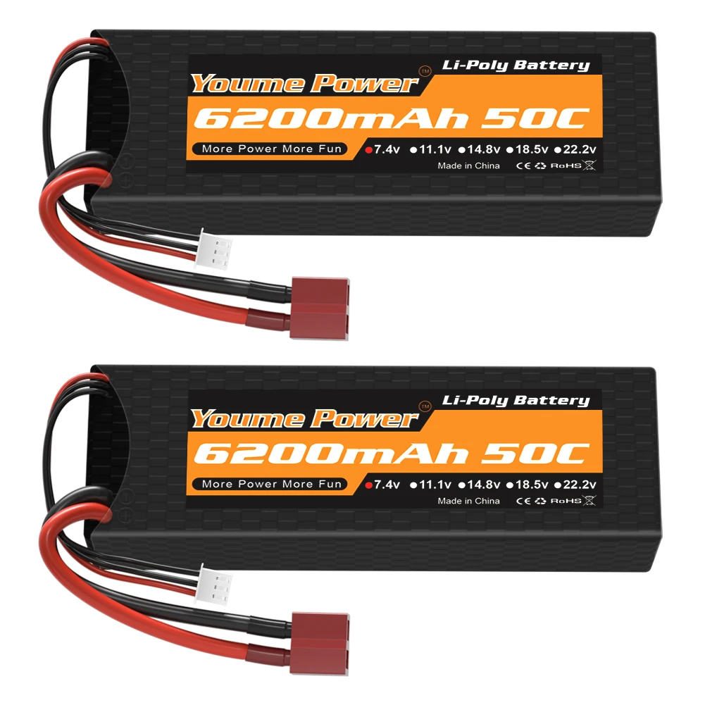 Youme 2S 3S 4S 62000mah 5200mah يبو بطارية 7.4V 11.1V 14.8V T XT60 غطاء واقٍ مزخرف لهاتف آيفون RC أجزاء