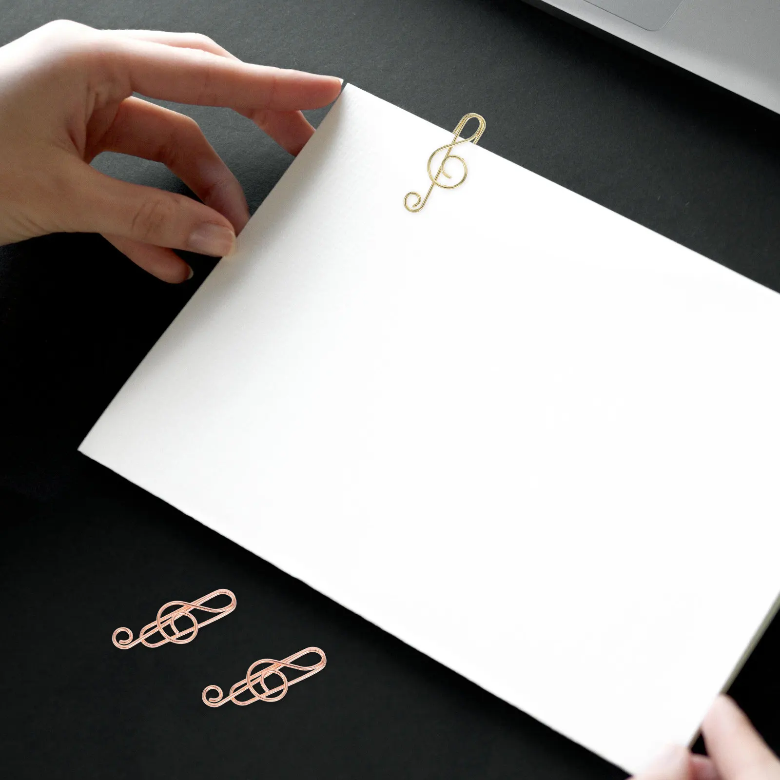 Clips en métal en forme de note de musique, 40 pièces, clip fantaisie pour maintenir les documents, pour salle d'étude, bureau, usage personnel, coloré et créatif