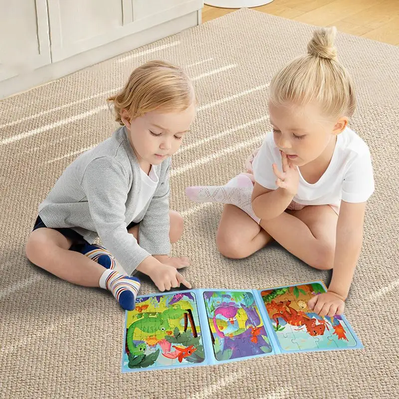 Magnetic Puzzle Kids Montessori Brain Game Folding Magnetic Progression Puzzle Book Early Educational Toy Develop Thinking Skill