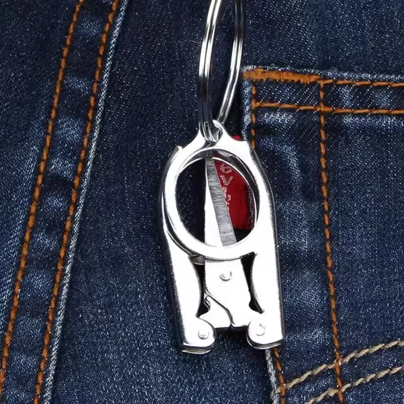 مقص صيد قابل للطي من الفولاذ المقاوم للصدأ، مقص سفر، مقص صغير محمول لسهولة النقل