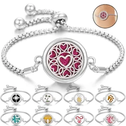New Aromatherapy Essential Oil Diffuser Bracelet Stainless Steel Zinc Alloy Locket Bracelets Aroma Diffuser Perfume Bracelet