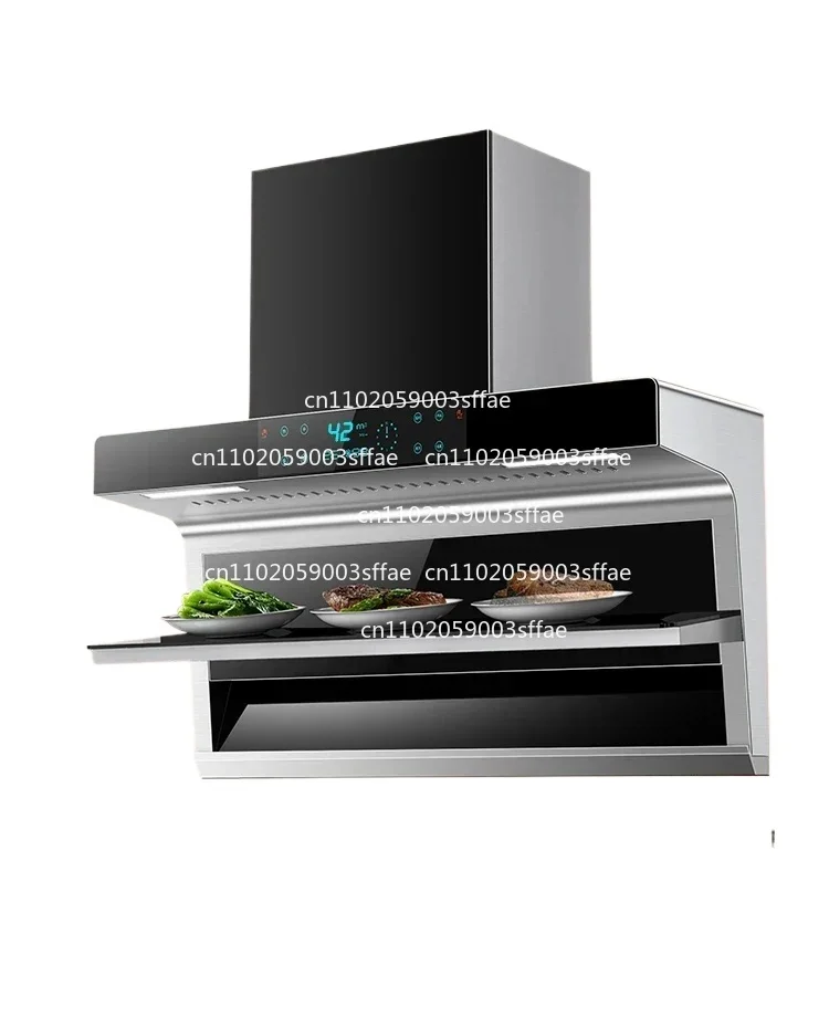 Home Kitchen Top Side Double Suction Automatic Cleaning 7-shaped Range Hood Cooking Cookers and Hoods Extractors Kichen Smoke