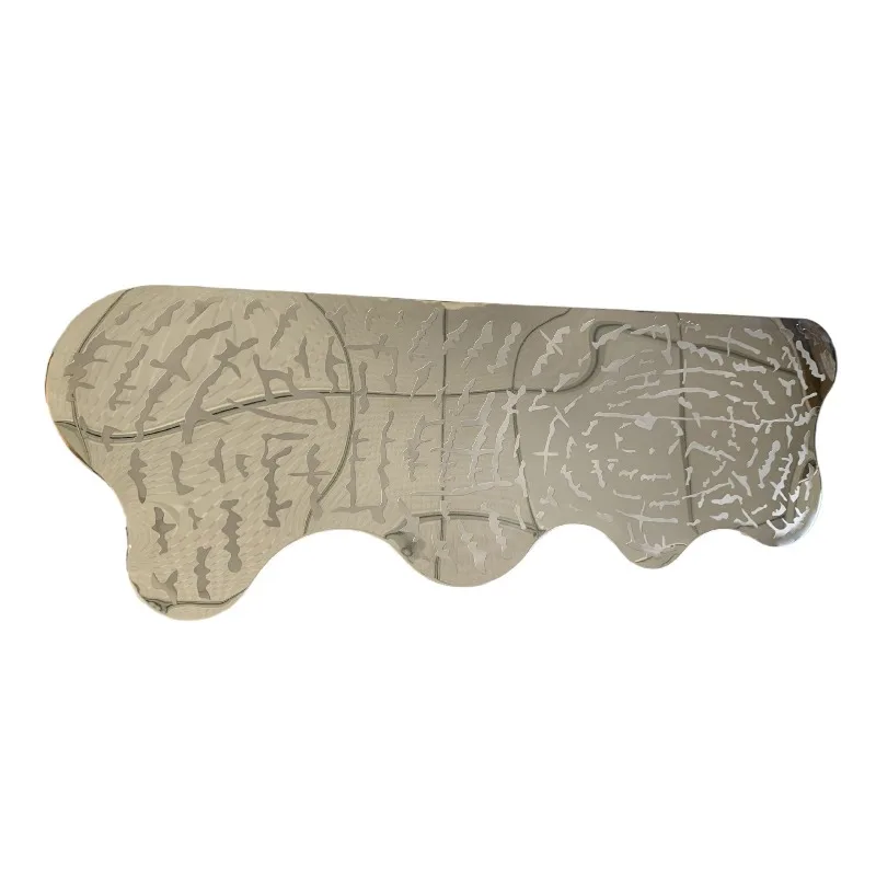 

Italian light luxury stainless steel etched entrance table designer villa model room