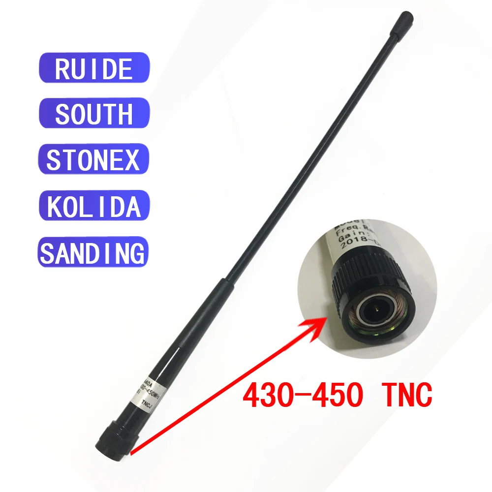 Whip Antenna 430-450MHZ TNC Port 4dbi for Top for Sok for South Trimble All Brands Surveying GPS RTK Total Station