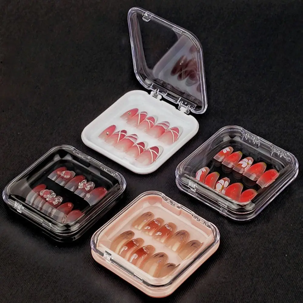 Conteneur à Clips transparents multifonctions carrés, organisateur de bureau, boîte de rangement de bijoux, boîte à ongles