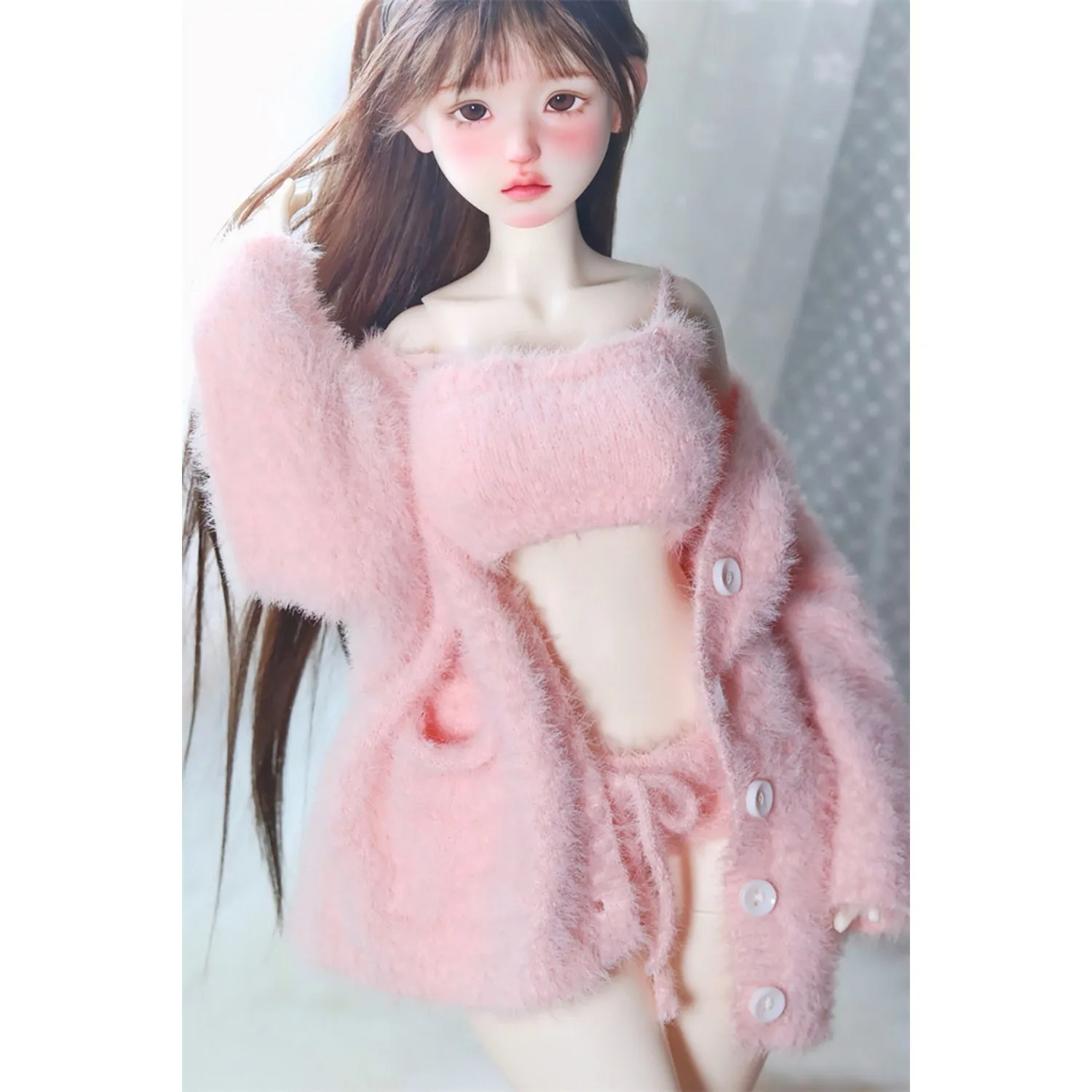 Vestiti Bjd 1/3 1/4 in stock abiti soffici cardigan + gilet + pantaloni set di vestiti 58-65 cm puyoodoll BJD