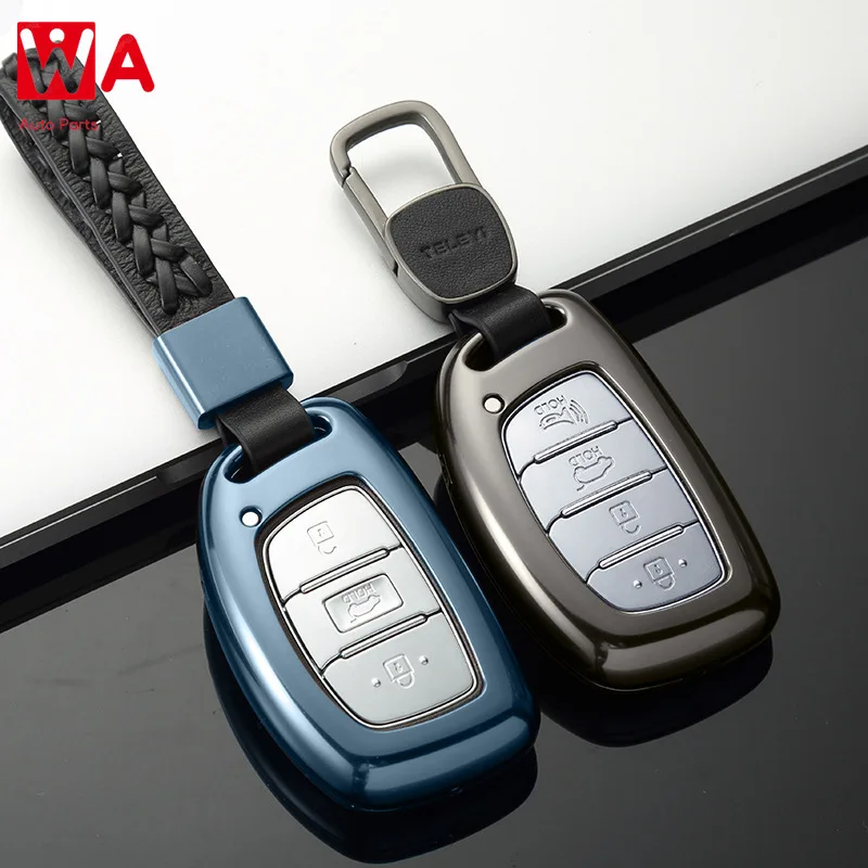 High Quality Car Aluminium Alloy Key Holder Cover Case Shell For Hyundai MISTRA NEW Elantra VERNA IX35 IX25 SONATA 9 NEW TUCSON