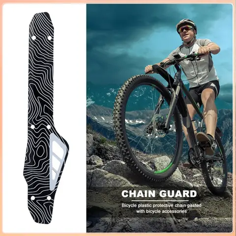Bicycle Chain Stay Guard MTB Road Bike Frame Protector Cover (Black)