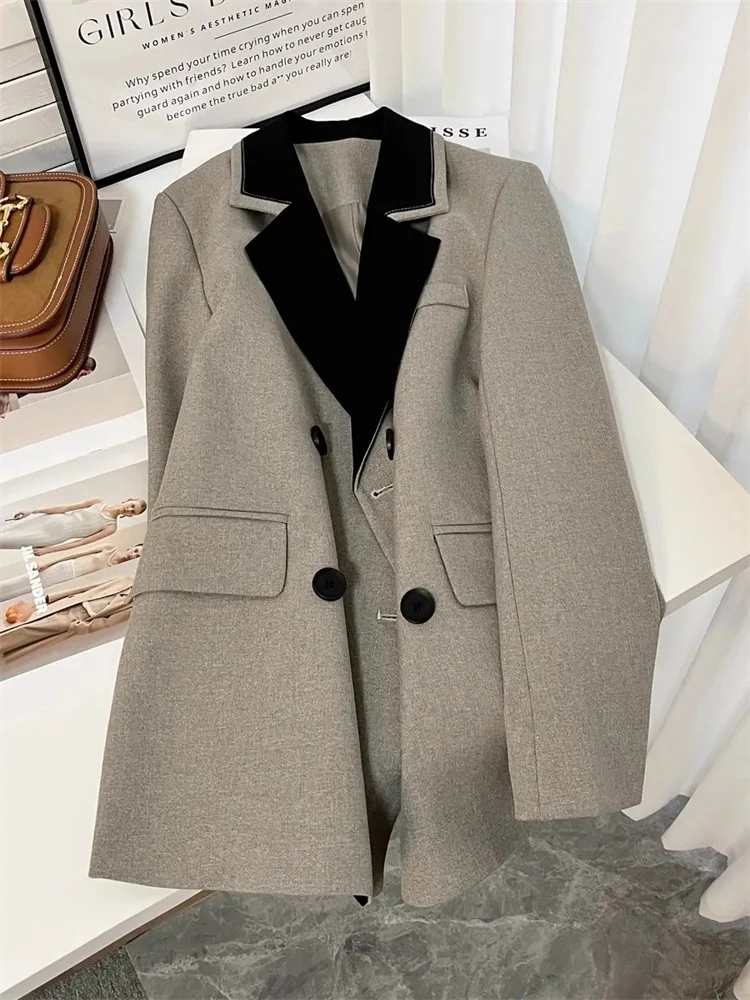 2023 The NewUnique, Chic and Super-Beautiful. Age-Reducing French High-grade Fake Two-Piece Suit Long Sleeve Jacket Trend M1083