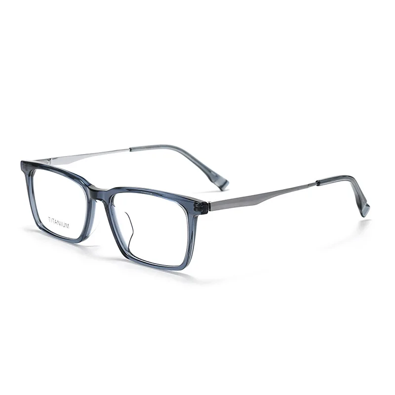 New Trend Acetate Titanium Full-Frame Square Spectacle Men Business Prescription Eyeglasses Frame New One-Piece Nose Pad Eyewear