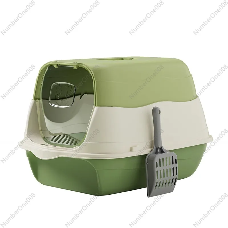 

Extra Large Semi Enclosed Cat Litter Box with Odor Control and Anti Tracking for Kittens