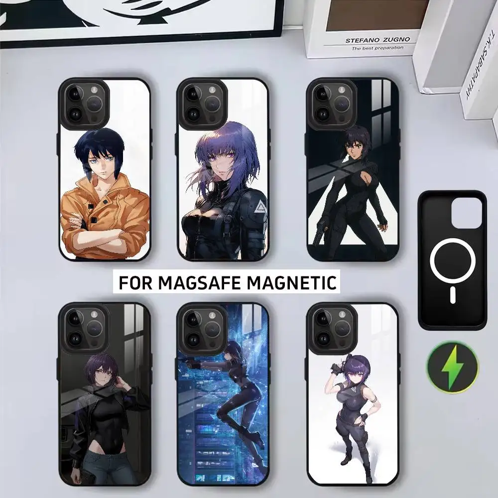 

M-Motoko K-Kusanagi G-Ghost in the Shell Phone Case For iPhone17,16,15,14,13,12,11 Plus,Magnetic with Magsafe Wireless Charging