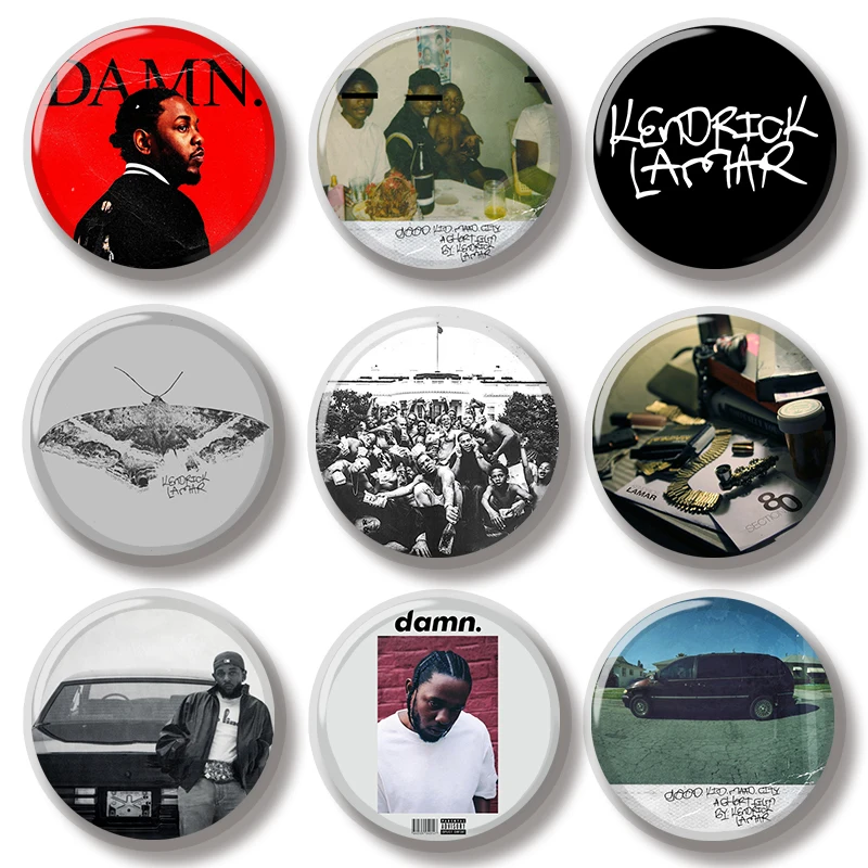 44 مللي متر مغني الراب كندريك لامار إلى القواد فراشة جيدة ألبوم طفل دبوس لينة زر دبوس مجوهرات الإبداعية شارة حقيبة ظهره الديكور