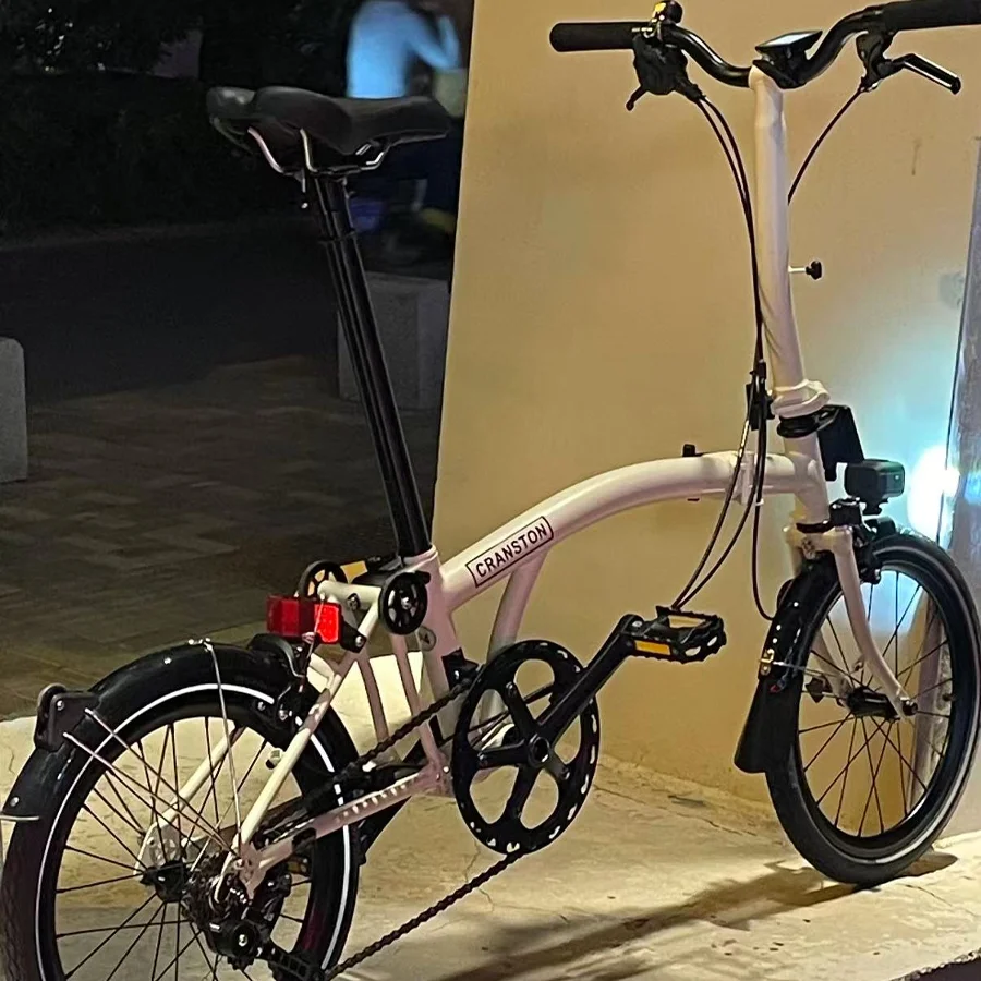 

CRANSTON Postal Green Сверхлегкий трехскладной велосипед из хромомолибденовой стали для взрослых 16-дюймовый 4-скоростной портативный мини-складной велосипед