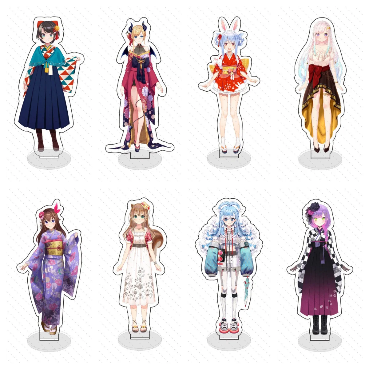Figuras acrílicas de Anime Hololive, soporte de kimono Shirakami Fubuki Natsuiro Matsuri, modelo de placa de acrílico, decoración de escritorio, caliente