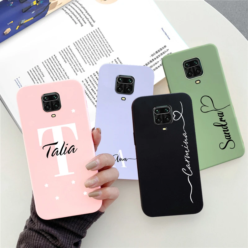 Custom Name Personalized Cover for Xiaomi Redmi Note 9 Case Note9s Soft Silicone Phone Case For Xiaomi Redmi Note 9 Pro Note 9S