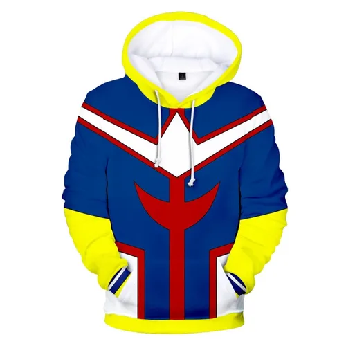 Imagen 2 del producto My Hero Academia Midoriya Izuku All Might disfraz de Cosplay uniforme escolar Boku No Hero Academia estampado 3D sudaderas con capucha para hombre