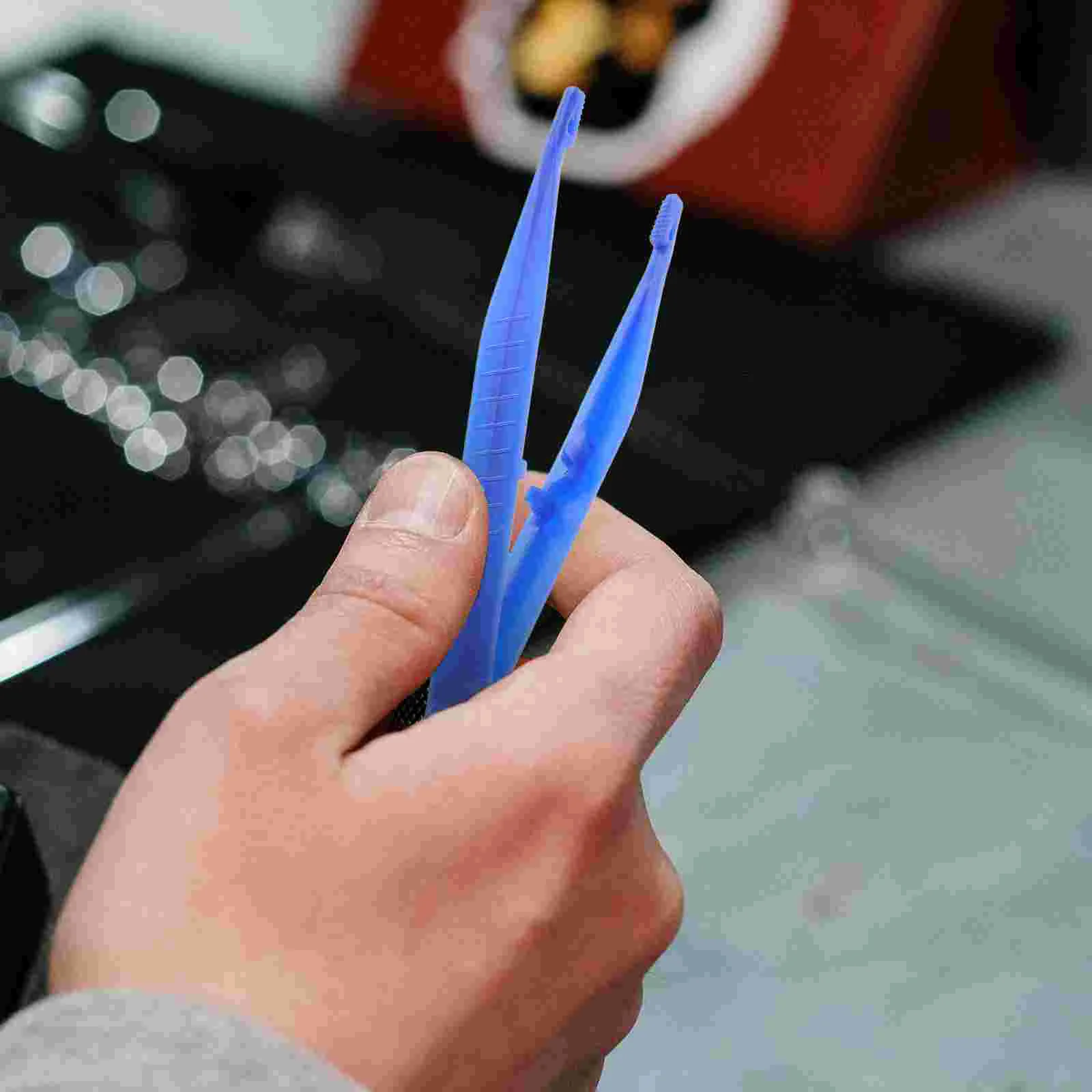 10pcs Disposable Tweezers Medical Beads Tweezers Plastic Craft Tweezers for DIY (Color Random) plastic tweezers