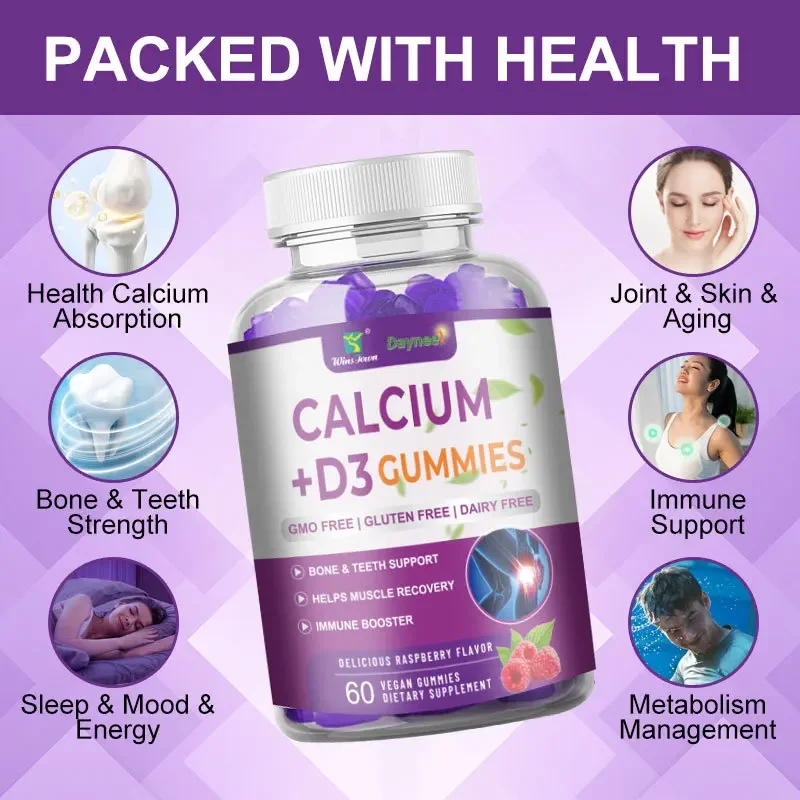 

1 bottle of Calcium+D3 gummies Ppomotes mood&relaxation prevent osteoporosis health food