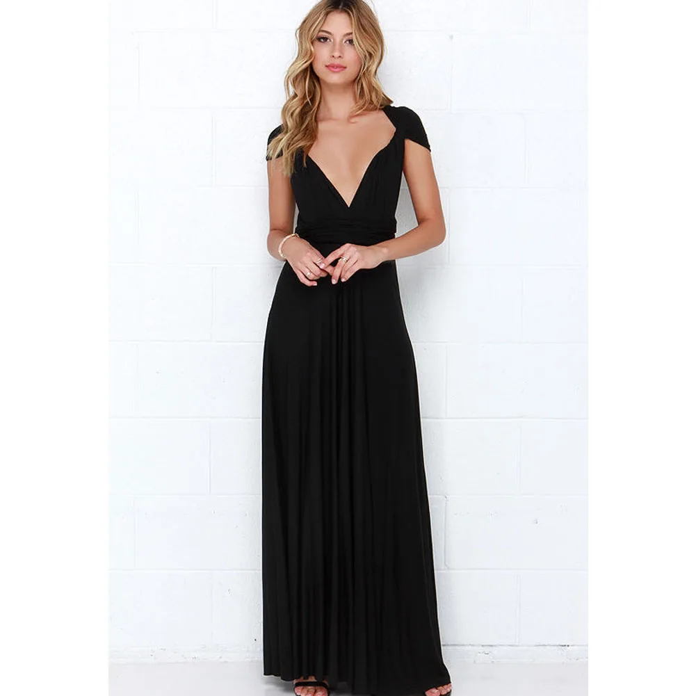 2026 Sexy Damen Multiway Wickel-Convertible Boho Maxi Clubkleid Bandage Langes Kleid Party Brautjungfern Infinity Robe Longue Damen – Detail 8