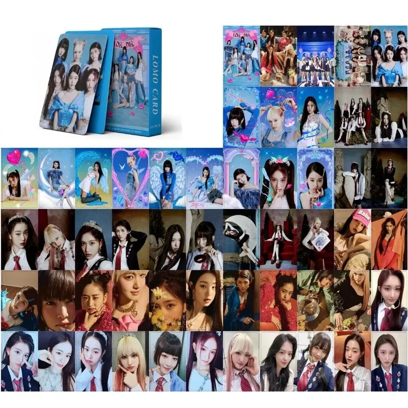 55 قطعة/المجموعة/مجموعة بطاقات Kpop Wonyoung Lomo الشهيرة Ive Rei أعضاء Leeseo Yujin LIZ I AM Heya io브 Ayб المشجعين هدية عيد الميلاد