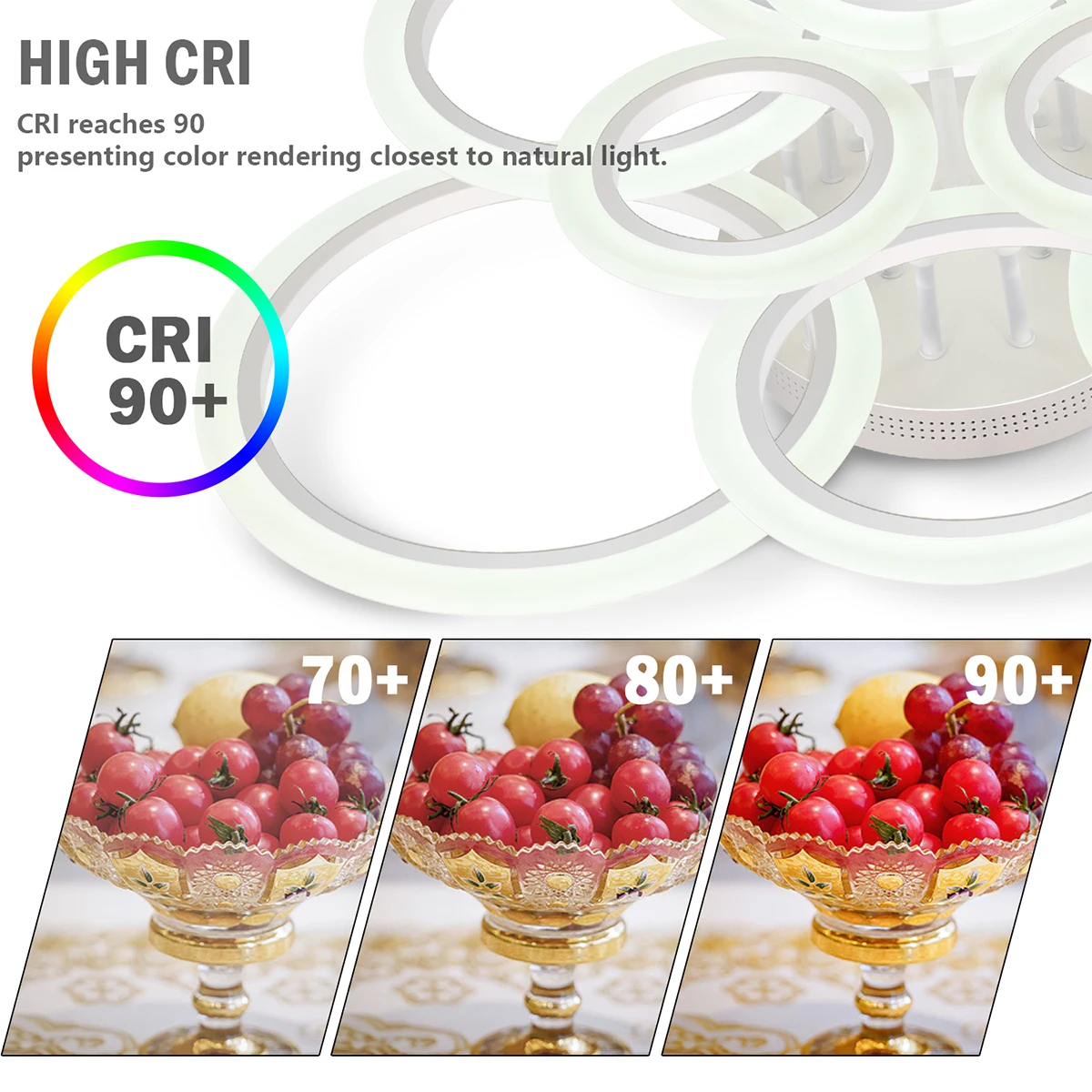 Modern LED Ceiling Lights 9 Rings Hanging Lamps Fixture Remote Dimmable Indoor Chandelier Lamp Home Decor Lustre For Living Room